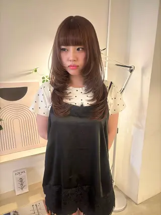 セミロング rinka/ボブ ベージュ 暖色のヘアスタイル