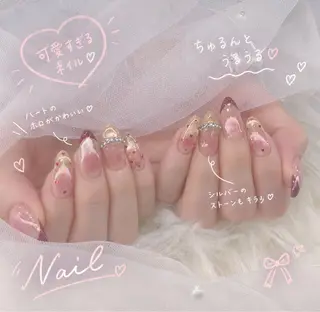 ネイル 🌸さくら /ワンホン束感🎀のマツエク・マツパデザイン