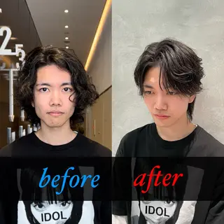 ショート カラー パーマ メンズ カンタ【渋谷で イメチェンさせる人】のヘアスタイル