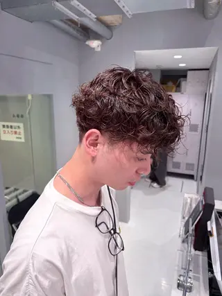 ショート カラー パーマ メンズ 菜々🦖新宿 men's特化のヘアスタイル