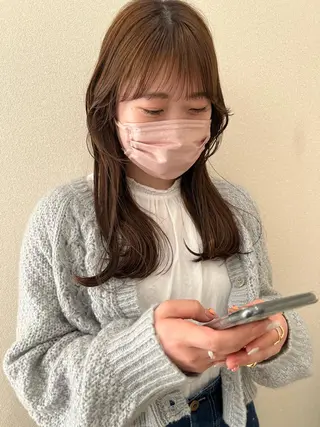 セミロング カラー 外国人対応 佐久間のヘアスタイル