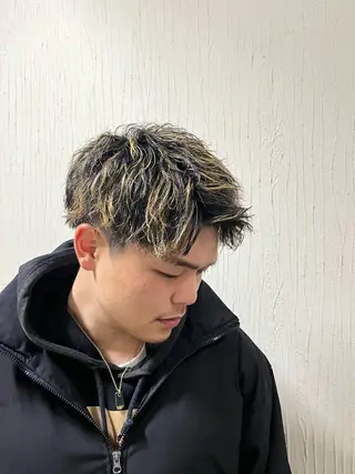 ショート カラー パーマ メンズ 【メンズ特化】金沢 /片町　髙木　功基のヘアスタイル