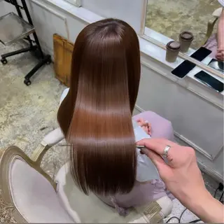 ミディアム 美髪矯正 透明感 カラー⭐️ユウキのヘアスタイル