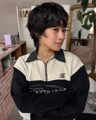 ミディアム パーマ 梅田デザインカラー 🌈🏆ヒノキのヘアスタイル
