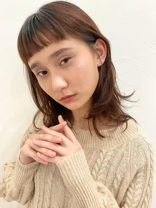 セミロング カラー パーマ ヘアアレンジ インナーカラー/ KANAのヘアスタイル