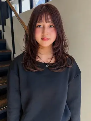 セミロング カラー レイヤー / ボブ/ 透明感カラーsakiのヘアスタイル