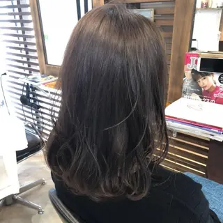 セミロング カラー 韓国風レイヤーカット 上手く丁寧早い/マツのヘアスタイル