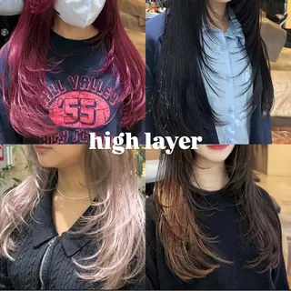 ロング 髪質改善×ハイトーン レイヤー天神美容室のヘアスタイル