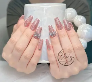 ロング 波 なみのネイルデザイン