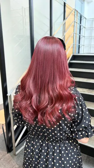 ロング カラー 🎀ブリーチなし ピンク🎀sakiのヘアスタイル