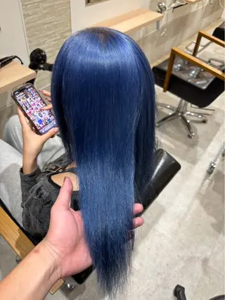 セミロング カラー ハイトーン ブリーチ azu/中庄駅前店のヘアスタイル