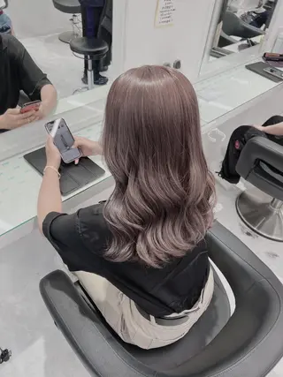 セミロング カラー ヘアアレンジ ダブルカラー｜ なおき｜池袋美容師のヘアスタイル