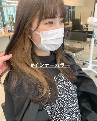 ミディアム カラー 透明感カラー✂︎ /縮毛矯正/YUKAのヘアスタイル