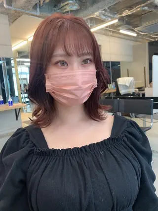 ミディアム カラー 透明感カラー✂︎ /縮毛矯正/YUKAのヘアスタイル