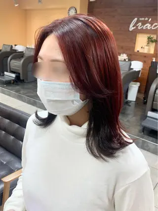 ミディアム レイヤー/艶髪カラー 森本くるみのヘアスタイル