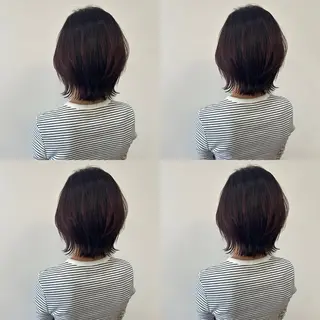 ミディアム 河口 友里のヘアスタイル