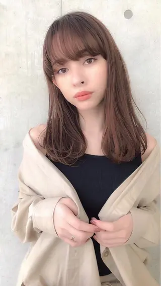 ミディアム カラー ヘアアレンジ 🥞ベージュ系カラー 【すずきりほ】🥞のヘアスタイル