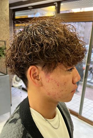 パーマ メンズ 田中大 パーマ/メンズカットのヘアスタイル