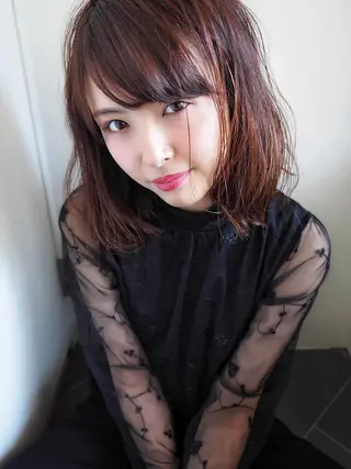 ミディアム カラー パーマ 上條 航平のヘアスタイル