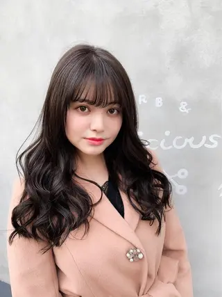ロング カラー パーマ ご新規様限定 透明感カラーKANAのヘアスタイル