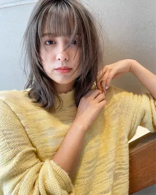セミロング カラー 緒方リエ 時短ショート・ボブのヘアスタイル