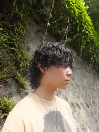 パーマ メンズ 関 晃哉のヘアスタイル