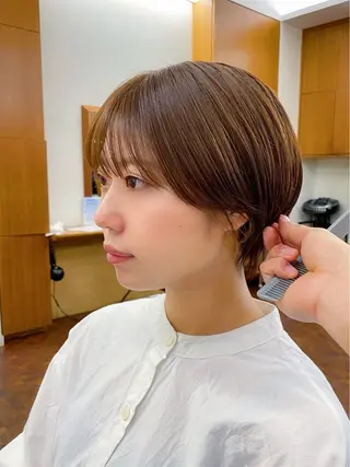 ショート カラー 似合わせレイヤー/ ケアパーマ/高倉のヘアスタイル