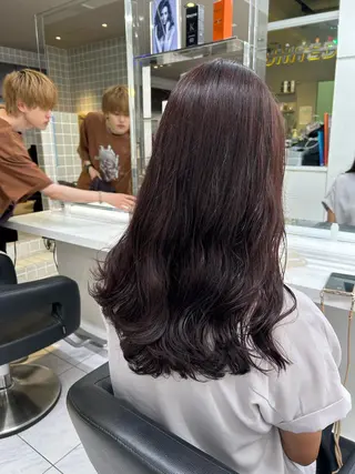 ミディアム カラー パーマ ヘアアレンジ メンズ キッズ ネイル マツエク・マツパ アイブロウ 🦋縮毛/韓国レイヤ ー/透明感カラー🦋のヘアスタイル