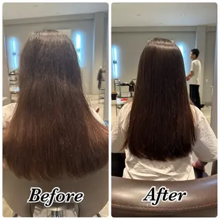 ミディアム パーマ 髪質改善ストレート 中林優太のヘアスタイル