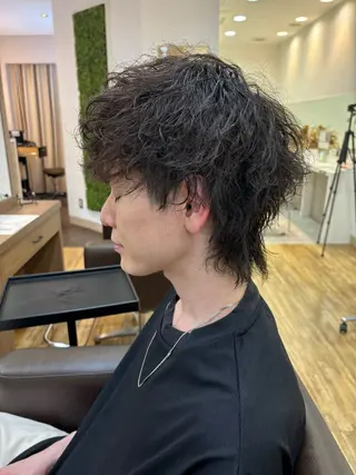 ショート カラー パーマ ヘアアレンジ メンズ メンズパーマの巨匠 鈴木純のヘアスタイル