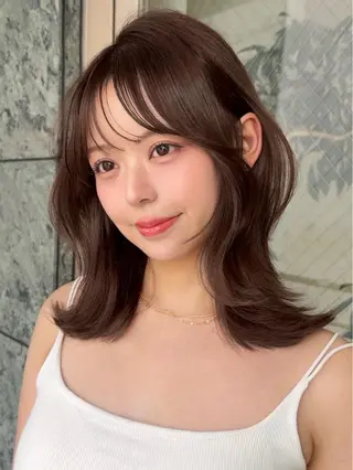 セミロング カラー 🎀ツヤ髪×モテヘア 🎀池袋/カナエのヘアスタイル