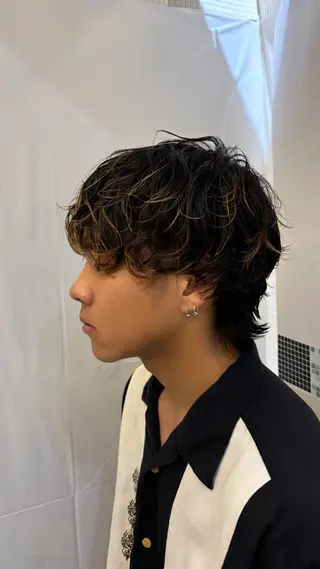 ショート パーマ メンズ 🍓ブリーチカラー 🎀nene🍓のヘアスタイル