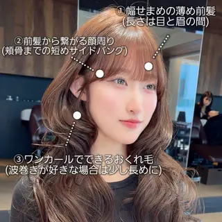ロング Nanako。顔周り カット/韓国レイヤーのヘアスタイル