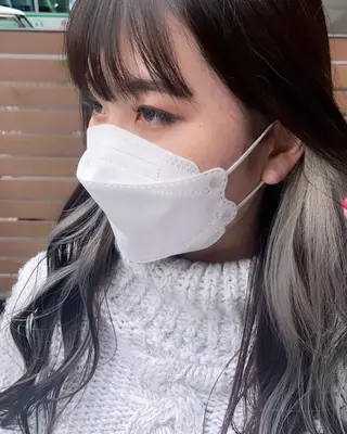 ロング カラー 曲がる縮毛矯正 LIBER 岩名のヘアスタイル