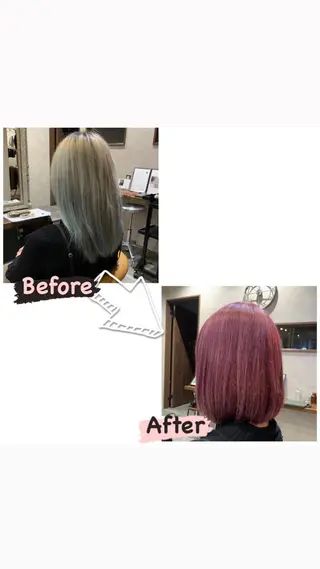 ミディアム カラー enx天王町店 伊藤 愛央のヘアスタイル