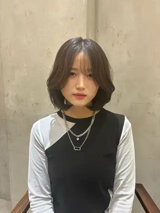 ミディアム 髪質改善/ボブ/ 縮毛/カラー大葉☀️のヘアスタイル