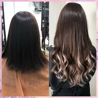 ロング カラー パーマ ヘアアレンジ 八巻 晴香のヘアスタイル