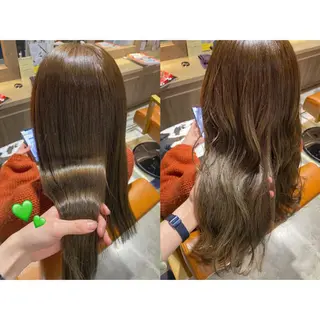 カラー 🩵盛れる顔周り/ 艶カラーemi🩵のヘアスタイル