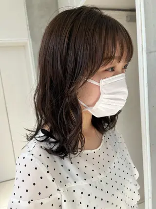 ミディアム カラー "小顔カット" Fuko.のヘアスタイル