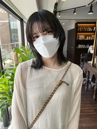 ミディアム カラー ヘアアレンジ レイヤーカット×髪質 改善🇰🇷シオリのヘアスタイル
