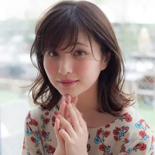 ミディアム カラー パーマ ヘアアレンジ 髪質改善/韓国風 レイヤー/田村祐樹のヘアスタイル