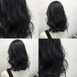 ミディアム カラー パーマ ヘアアレンジ メンズ キッズ ネイル マツエク・マツパ 上品＆韓国風 🥀海心🥀のヘアスタイル