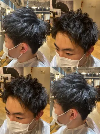 ショート カラー パーマ ヘアアレンジ メンズ 🔥メンズパーマ 特化 渡辺一翔のヘアスタイル