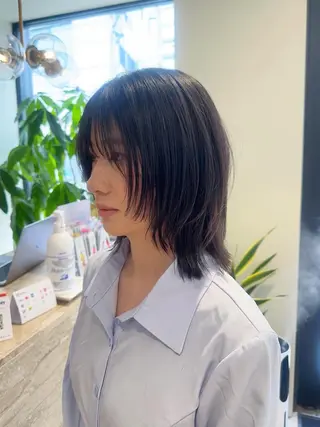 ミディアム 似合わせ/透明感 /顔まわりカット🌿のヘアスタイル