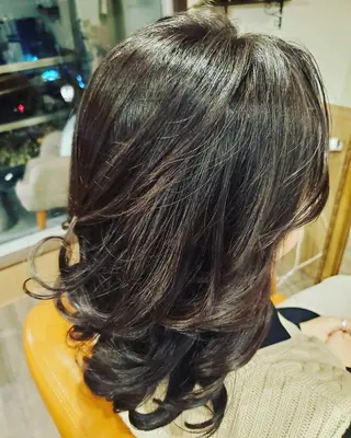 セミロング カラー spa hair ark 富井直美のヘアスタイル