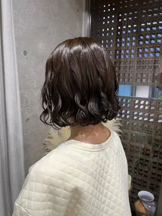 ミディアム カラー パーマ 表参道🌿赤み消し カラー/チナツのヘアスタイル