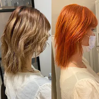 ミディアム カラー 色落ちまで可愛い🧚 心斎橋hikaruのヘアスタイル