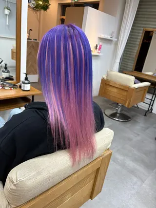 セミロング ブリーチカラー HAZUKI🦖のヘアスタイル
