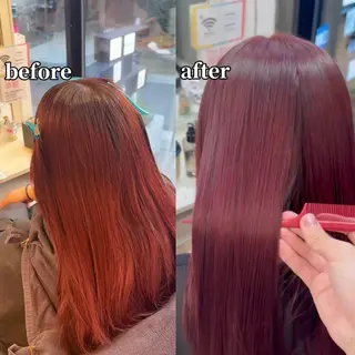 ロング カラー アニメデザイン美容師 ブリーチカラー/僚汰のヘアスタイル