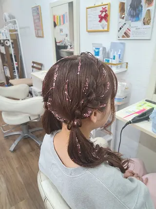 ヘアアレンジ セミロング GLOSS心斎橋🌹 はるなのヘアスタイル